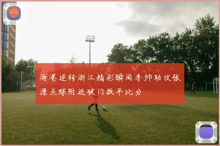 海港逆转浙江精彩瞬间李帅助攻张源点球附近破门扳平比分